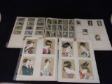 Huge Lot of Antique Japanese Matchbook Trading Card Pages From Estate