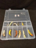 Tackle Box Full of Vintage Fishing Lures Flatfish & More!