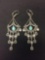 Pear Faceted Turquoise Drop w/ Marcasite & Rhinestone Accents Pair of 2.5
