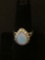 New! Amazing Detailed Opalite Sterling Silver Ring Band-Size 6.5 SRP $ 49