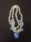 New! Gorgeous Opalite Teardrops w/ White Freshwater Pearls 18