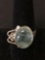 New! Detailed Prehnite Green Cabochon Sterling Silver Ring Band-Size 8 SRP $ 25