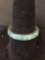 Multi Rectangular Turquoise Inlaid 4.0mm Wide Sterling Silver Eternity Ring Band-Size 8