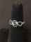 Mexican Handmade Wire Wrapped Infinity Symbol Sterling Silver Petite Bypass Ring Band-Size 6