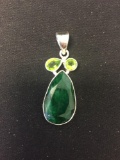 New! Gorgeous Faceted African Green Emerald w/ Peridot Accent 1.75