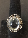 New! Wow! Rare Detailed Black Rutilated Sterling Silver Ring Band-Size 8 SRP $ 59