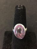 New! Beautiful Pink Rainbow Moonstone Sterling Silver Ring Band-Size 6.25 SRP $ 39
