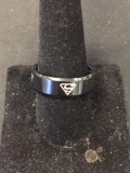 New! Awesome Black Stainless Steel Polished Superman Logo Ring Band-Size 11 SRP $ 49