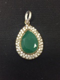 New! AAA Quality Handmade Moroccan Design Sakota Mines Faceted Emerald Center w/ Zircon Accents
