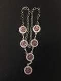New! Gorgeous AAA Quality Pinkish Red Kashmir Rubies w/ White Topaz Accents 18
