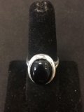 New! Awesome Black Onyx Sterling Silver Ring Band-Size 7 SRP $ 29