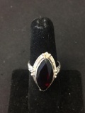 New! Amazing Detailed Mozambique Pear Shape Red Garnet Sterling Silver Ring Band-Size 7 SRP $ 39