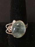 New! Detailed Prehnite Green Cabochon Sterling Silver Ring Band-Size 8 SRP $ 25