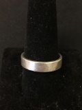 Classic Pipe Style 5.0mm Wide Solid Sterling Silver Band-Size 11