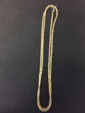 Danecraft USA Made 3.0mm Wide Rope Link Gold-Tone Sterling Silver Chain
