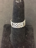 Open Lattice Celtic Knot Design 7.0mm Wide Sterling Silver Ring Band-Size 6.5