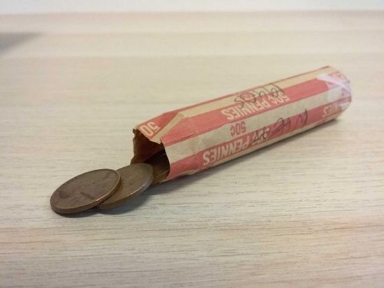 Roll of 50 Wheat Pennies From Lifetime Collection - Marked 1940`s by Consignor