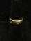 OTC Designed 6mm Wide Worn Israel Made 14Kt Gold Half Round Ring Band-Size 7-1.1 Grams