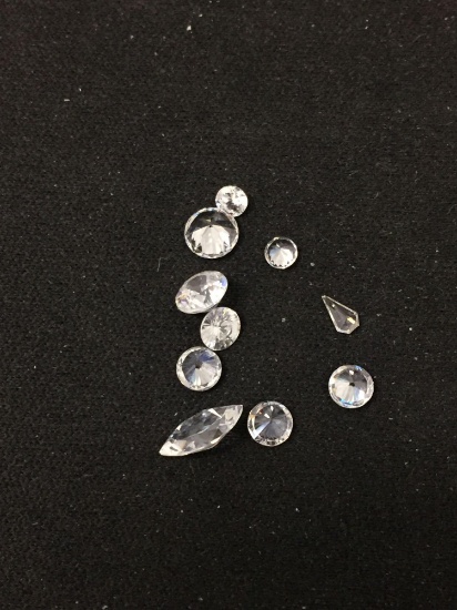 Lot of Ten Various Size & Shape Faceted Loose Cubic Zirconia Gemstones - 4.97 Carats Total Weight