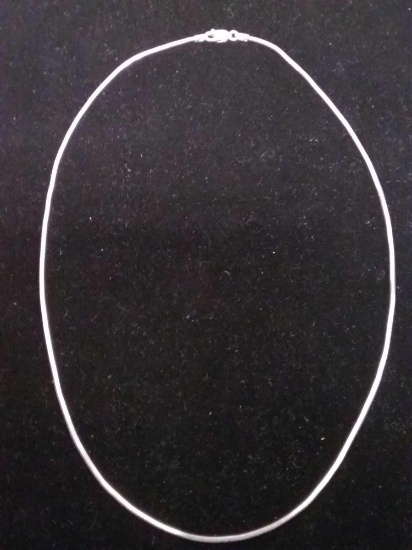 AGI Italian Made Hexagonal Snake Link 1.5mm Wide 18in Long Sterling Silver Chain