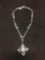 18? Heavy Lois Hill Scroll Chain Link Necklace & Cross Pendant Enhancer