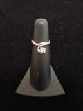 NV Open Band Sterling Silver & Cubic Zirconia Ring Sz 3.5