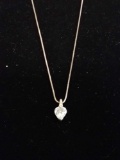 Sterling Silver & Cubic zirconia Heart Necklace