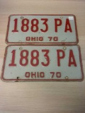 Vintage 1970 Ohio License Plates