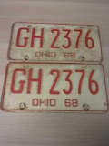 Vintage 1968 Ohio License Plates