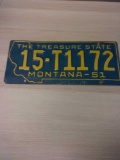 Vintage 1951 Montana License Plate (Prison Made)