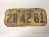 Vintage 1940 California License Plate