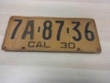 Vintage 1930 California License Plate