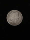 1892 United States Barber Quarter - 90% Silver Coin