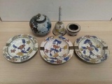 Lot of Beautiful Vintage Chinese Ash Trays, Pot, Bell, Ect.