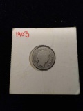 1903 United States Barber Dime - Silver Coin
