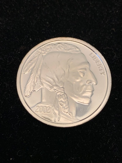 2002 American Buffalo Indian Head 1 Ounce .999 Fine Silver Bullion Round