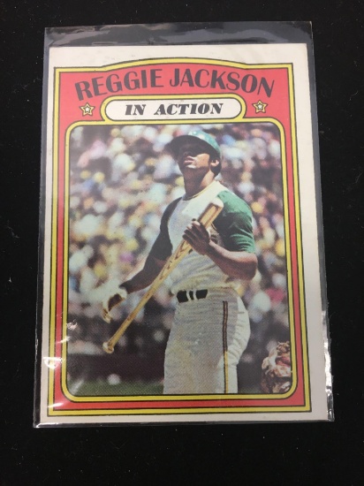 1972 Topps #436 Reggie Jackson A's In Action Vintage Baseball Card