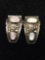 Matched Pair of Old Pawn Native American Styled Mother of Pearl Accented 1in Long Sterling Silver