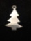 Silver Work Designed Mexican Made High Polished 1.25in Tall Sterling Silver Christmas Tree Pendant