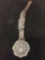 Greek Key & Scallop Edged Round 1.5in Sterling Silver United States Emblem Medallion w/ Leather