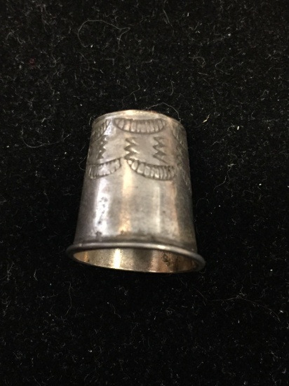 Old Pawn Native American Style Engraved 18in Tall Sterling Silver Thimble