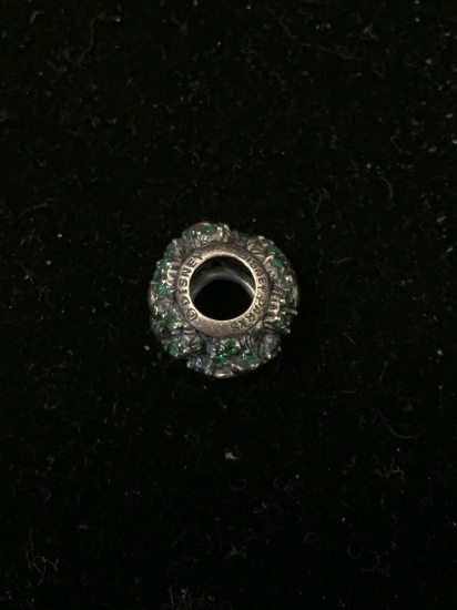 Round Faceted Green Spinel Encrusted Round 11mm Pandora Disney Parks Designed Bead