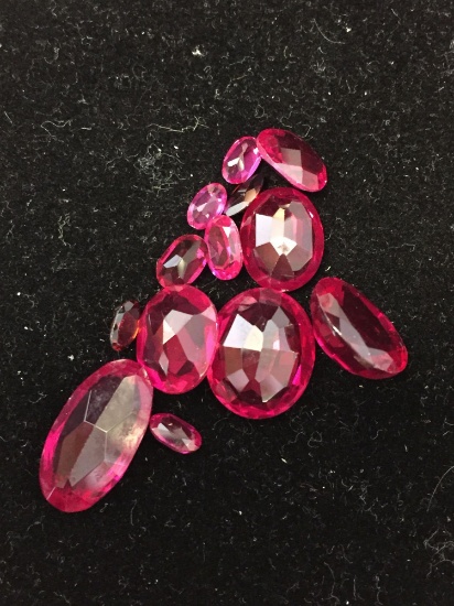 Lot of Oval Faceted Various Size Rubellite Loose Gemstones - 26.5 Ctw