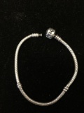 Pandora Designed 3mm Wide Snake Link 7in Long Sterling Silver Bracelet