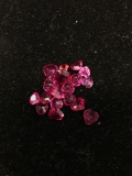 Lot of Heart Faceted Various Size Rubellite Loose Gemstones - 13.7 Ctw