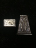 Old Pawn Mexico Style Handmade Sterling Silver Belt Sleeve and Tip