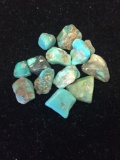 Lot of Loose Rough Turquoise Gemstones - 22 Ctw