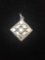 PM Sterling Silver Square Design Sterling Silver Charm Pendant