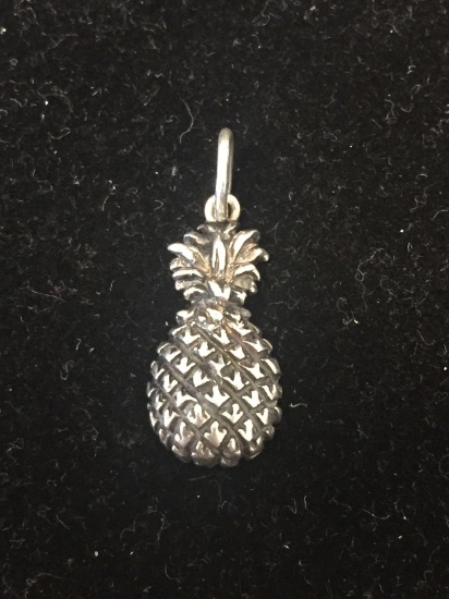 Pineapple Fruit Sterling Silver Charm Pendant