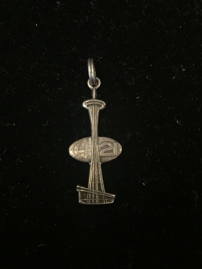 Antique Seattles World Fair Space Needle Sterling Silver Charm Pendant